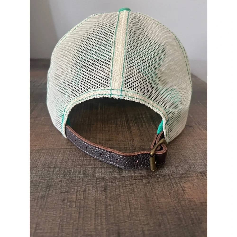 Polo Country Ralph Lauren Trucker Hat Green Mesh Leather Strap Mens Cap